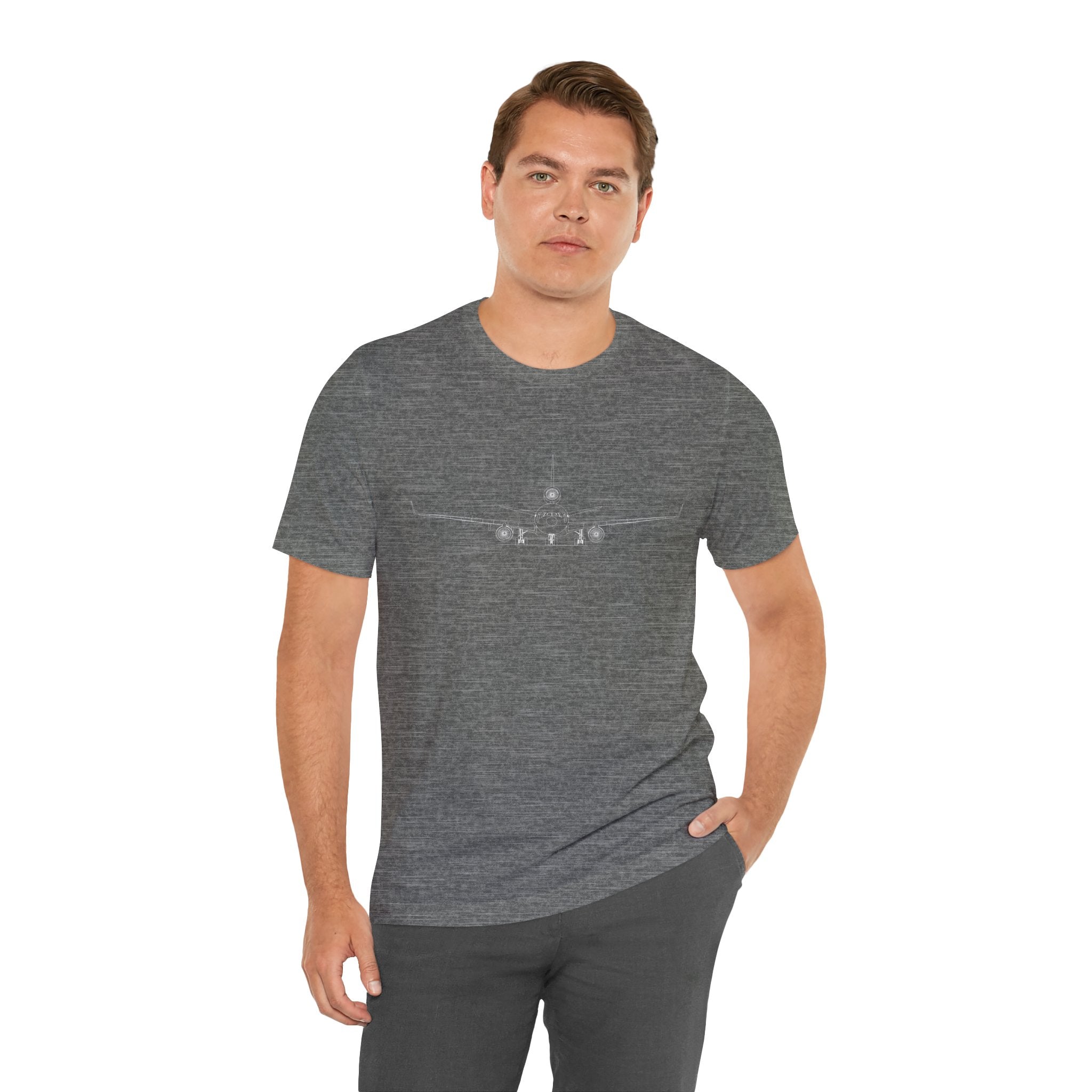 McDonnell Douglas MD-11 Unisex Soft Feel Jersey Short Sleeve Tee - Dark Heather Colors